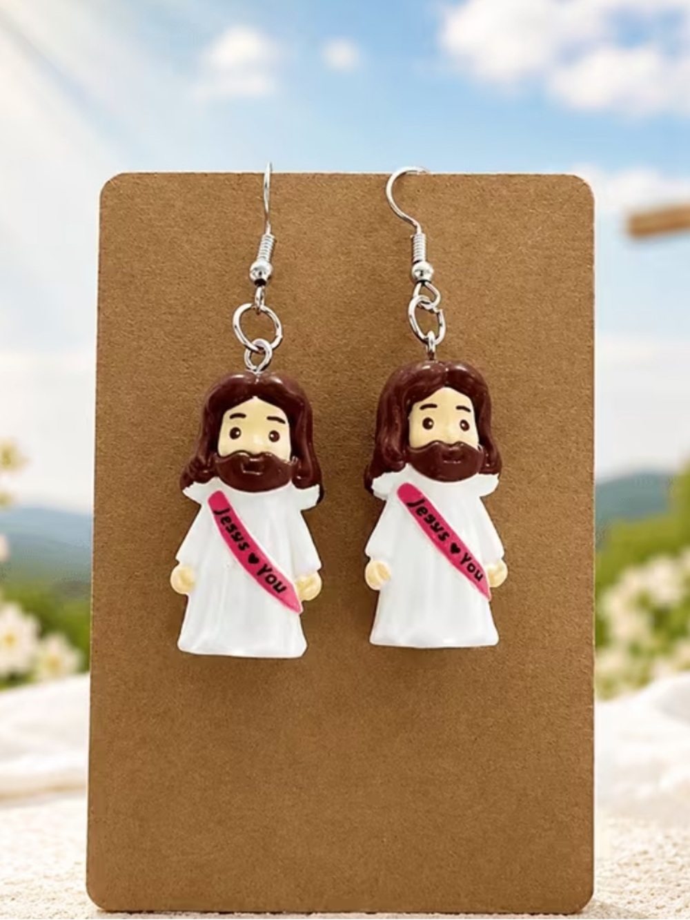 New Jesus Figurine Dangle Earrings